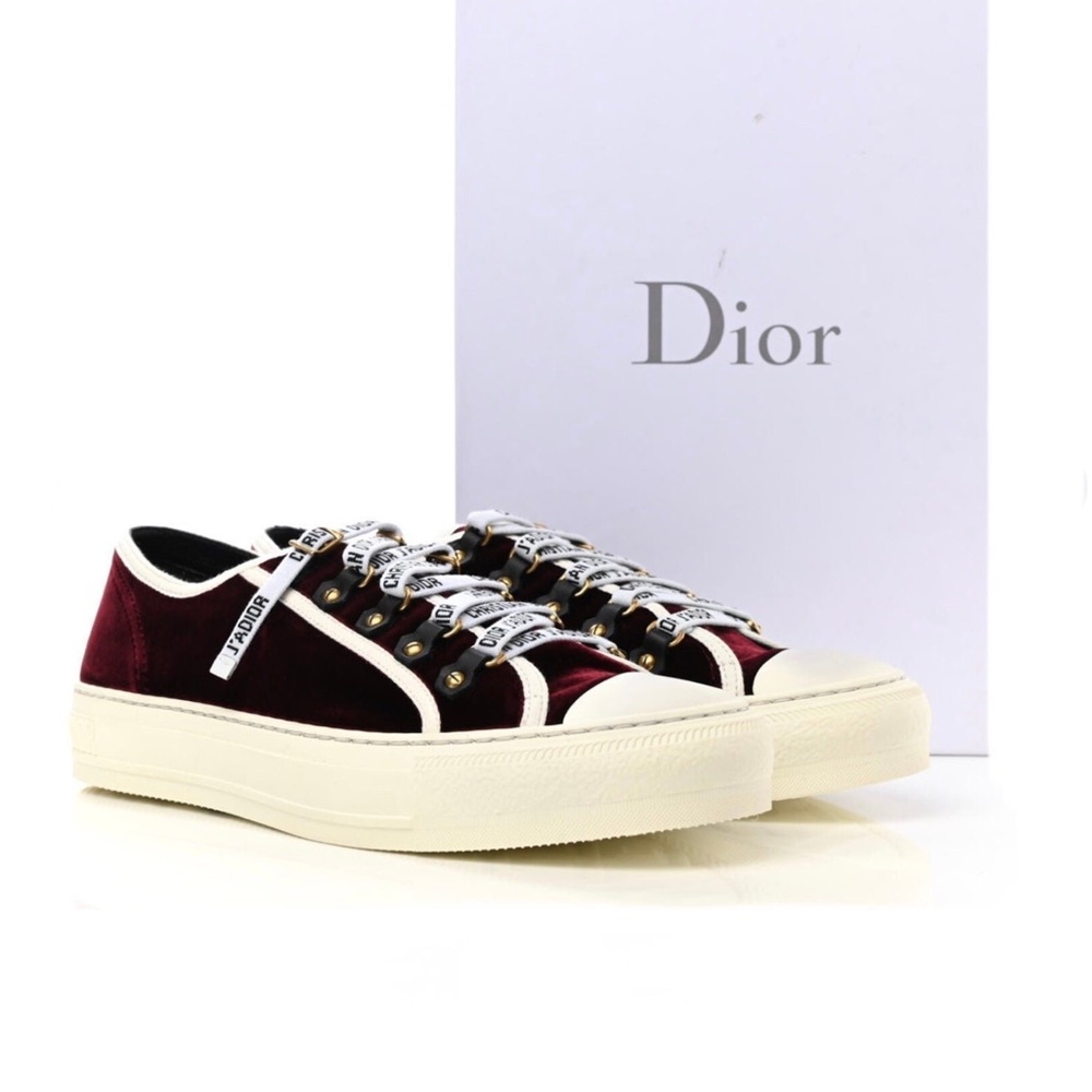 Dior Red and White Sneakers with Chunky Sole